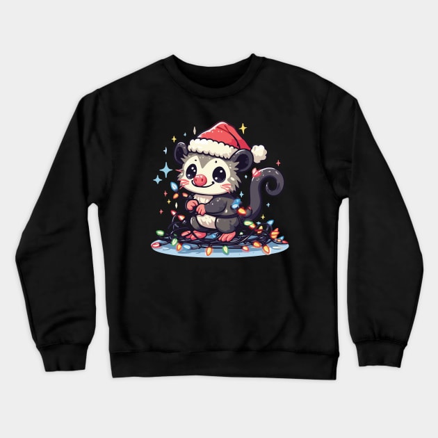 Cute Christmas Possum Crewneck Sweatshirt by Heartsake